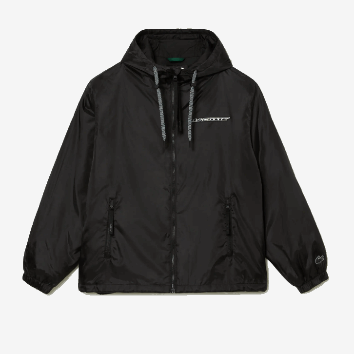 homens Lacoste preto c31 jaqueta com capuz acolchoada cortada 08D0389