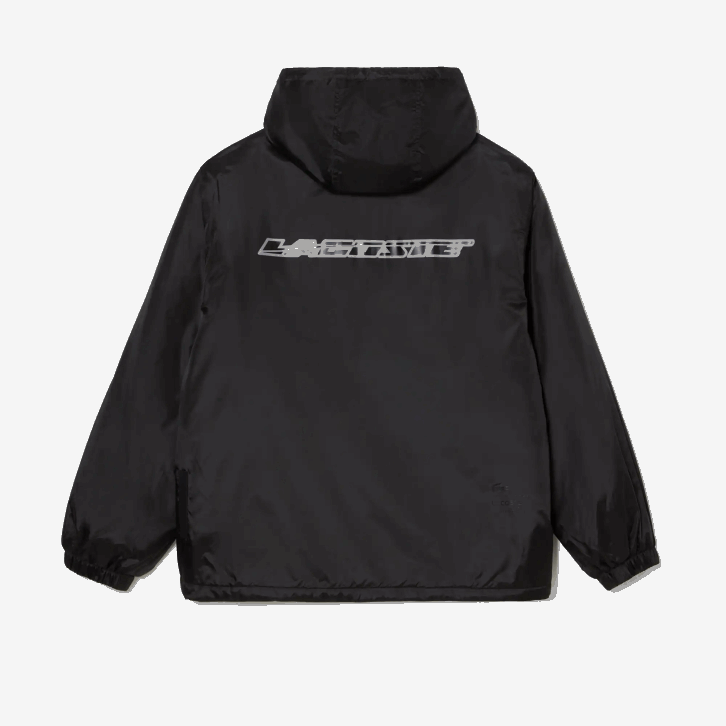 homens Lacoste preto c31 jaqueta com capuz acolchoada cortada 08D0389