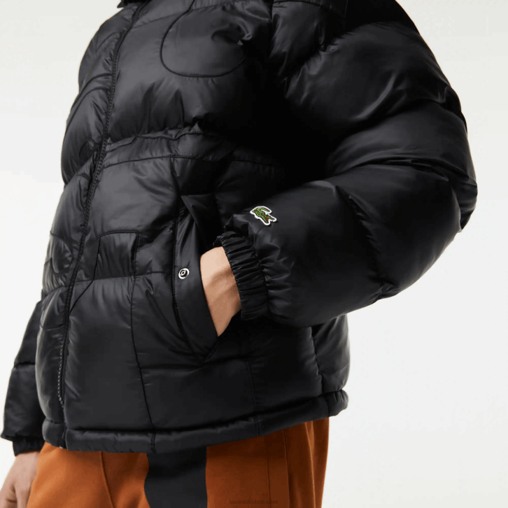 homens Lacoste preto c31 jaqueta repelente de água de marca grande 08D01234