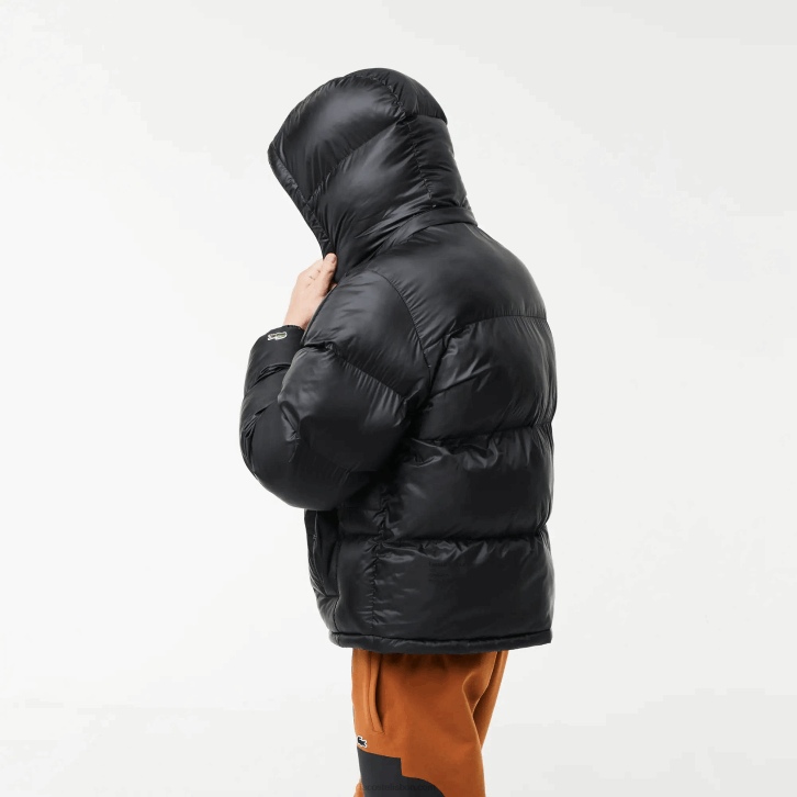 homens Lacoste preto c31 jaqueta repelente de água de marca grande 08D01234