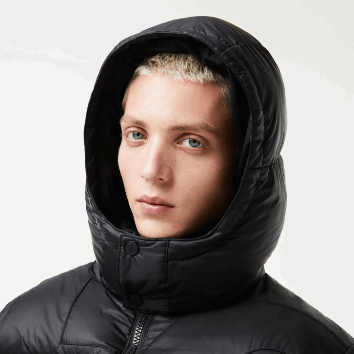 homens Lacoste preto c31 jaqueta repelente de água de marca grande 08D01234