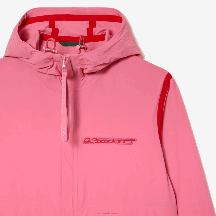 homens Lacoste rosa 2r3 jaqueta curta de poliamida reciclada 08D09