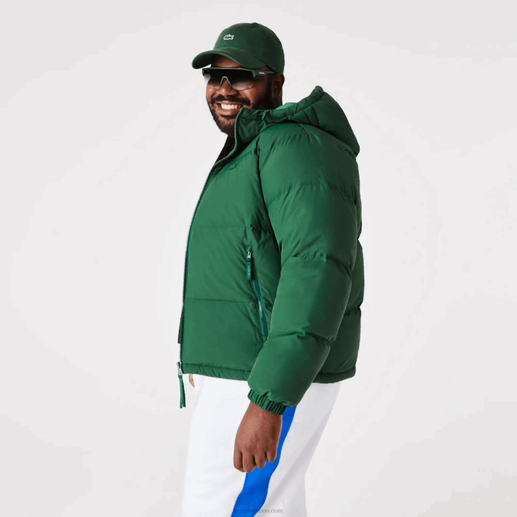 homens Lacoste verde 132 jaqueta acolchoada repelente de água 08D01211