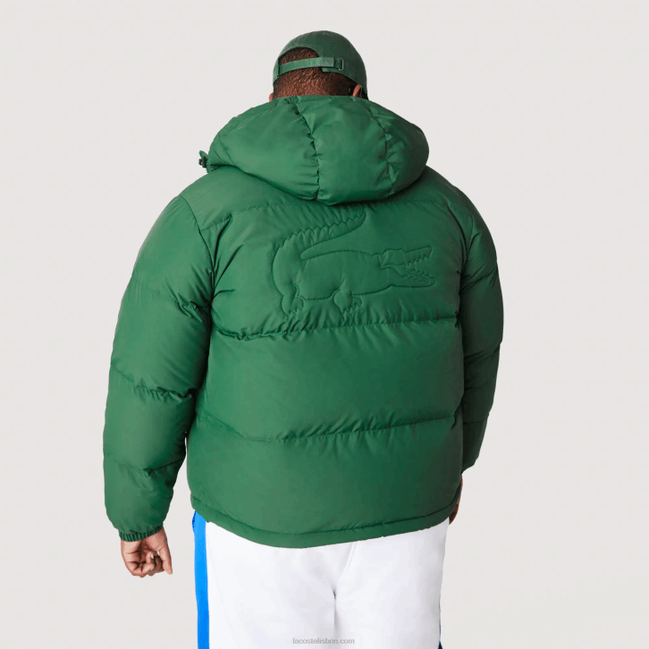 homens Lacoste verde 132 jaqueta acolchoada repelente de água 08D01211