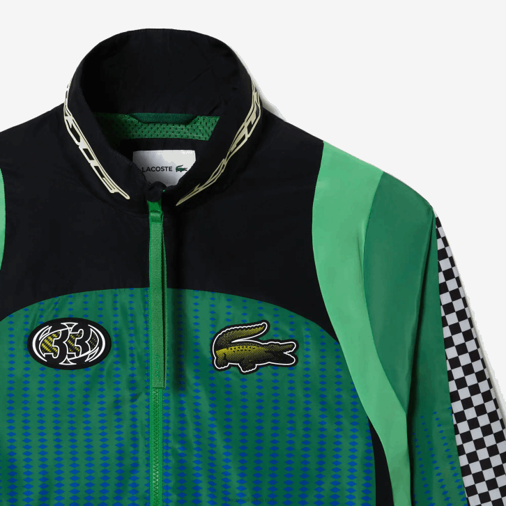 homens Lacoste verde azul chy jaqueta ombre com estampa xadrez 08D0392