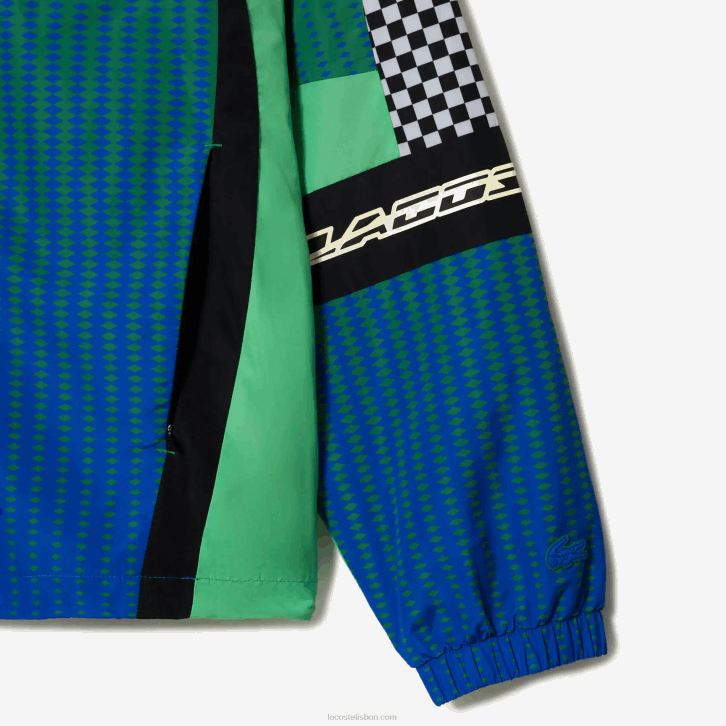 homens Lacoste verde azul chy jaqueta ombre com estampa xadrez 08D0392