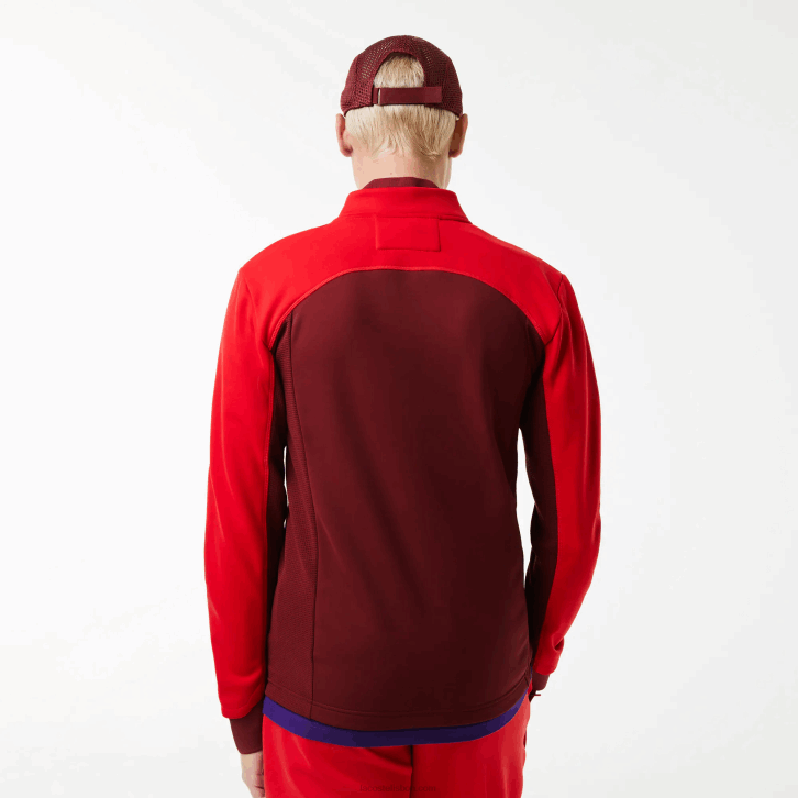 homens Lacoste vermelho bordeaux 6hj jaqueta de golfe térmica esportiva 08D01076