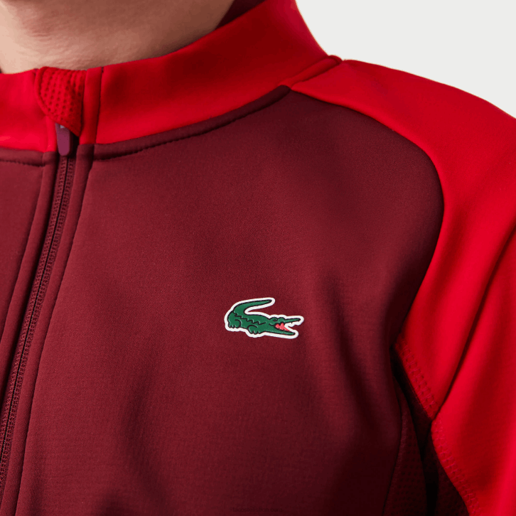homens Lacoste vermelho bordeaux 6hj jaqueta de golfe térmica esportiva 08D01076