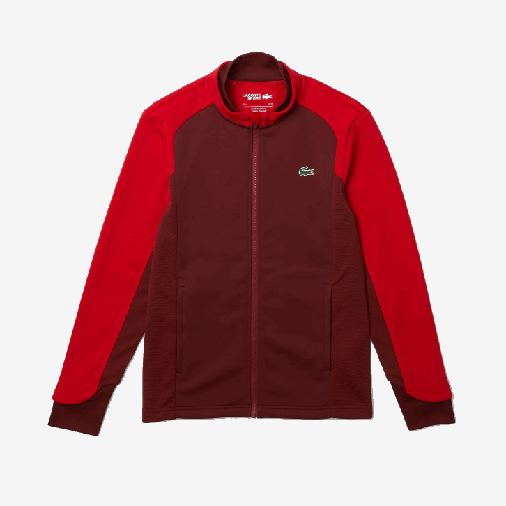 homens Lacoste vermelho bordeaux 6hj jaqueta de golfe térmica esportiva 08D01076