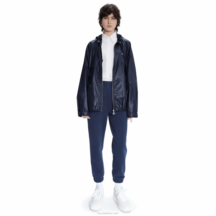 homensazul wgh lacoste x a.p.c. jaqueta com capuz de náilon resistente à água 08D01310