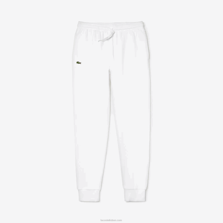 homens Lacoste branco 001 calça de moletom de tênis de lã esportiva 08D0960