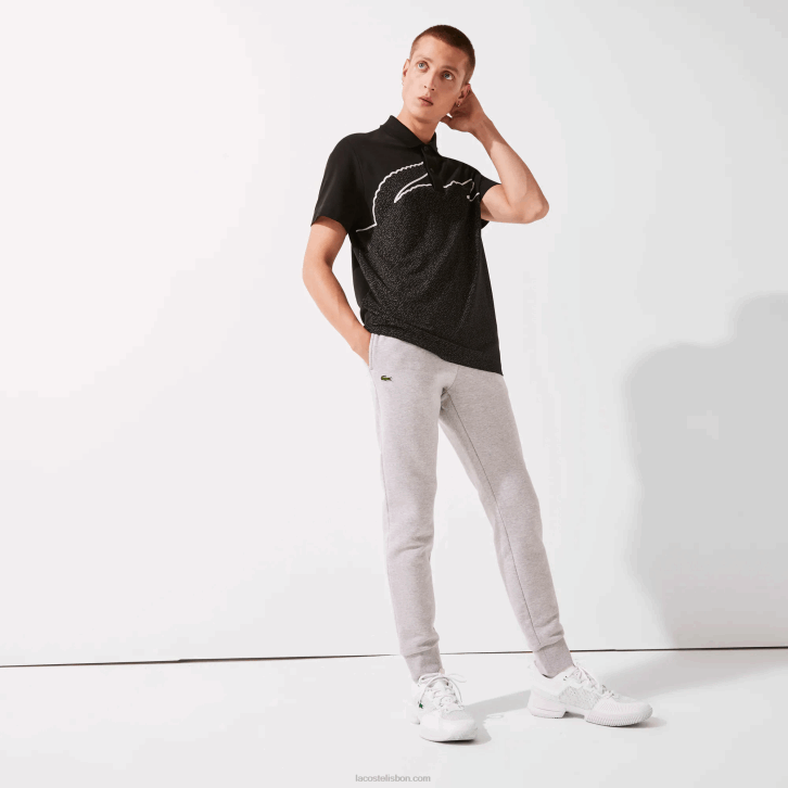 homens Lacoste chine cinza cca calça esportiva de tênis de lã de algodão 08D01204