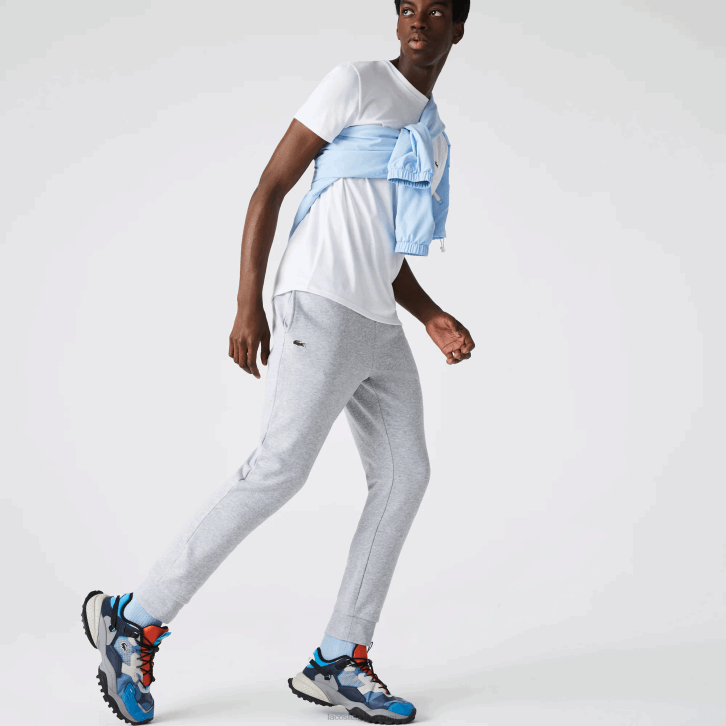 homens Lacoste chine cinza cca calça esportiva de tênis de lã de algodão 08D01204