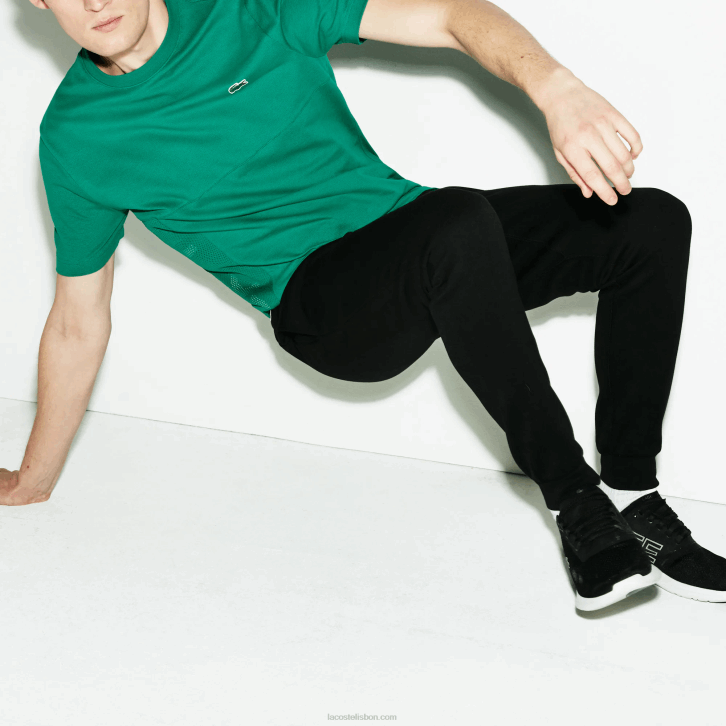 homens Lacoste preto 031 calça de moletom de tênis de lã esportiva 08D0958
