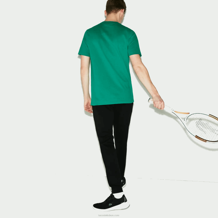 homens Lacoste preto 031 calça de moletom de tênis de lã esportiva 08D0958