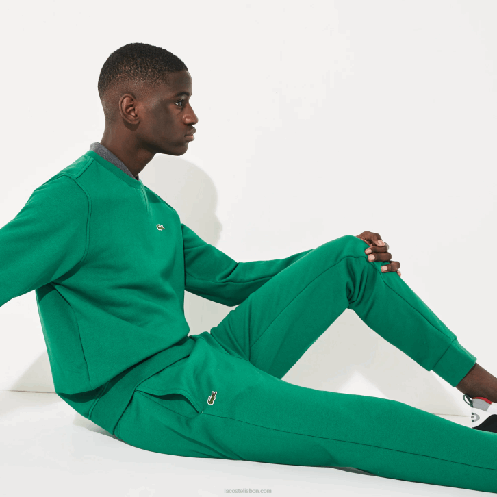 homens Lacoste verde s6w calça de moletom de tênis de lã esportiva 08D0959