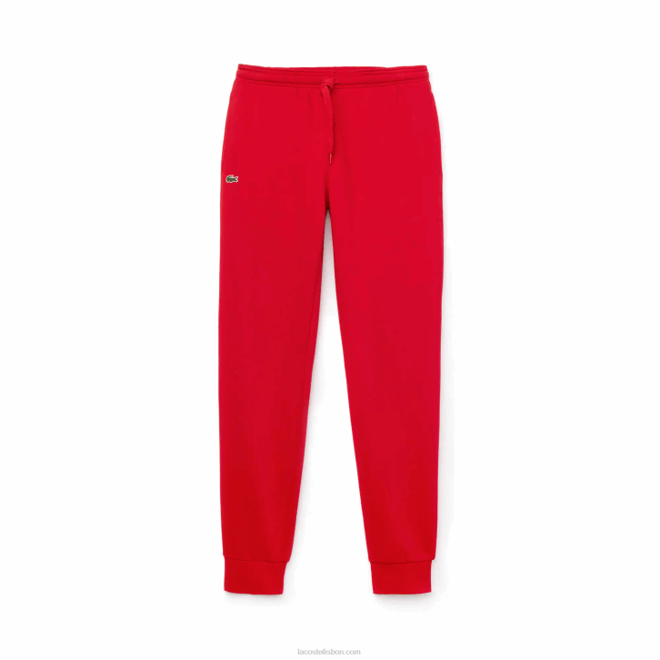 homens Lacoste vermelho 240 calça de moletom de tênis de lã esportiva 08D0986