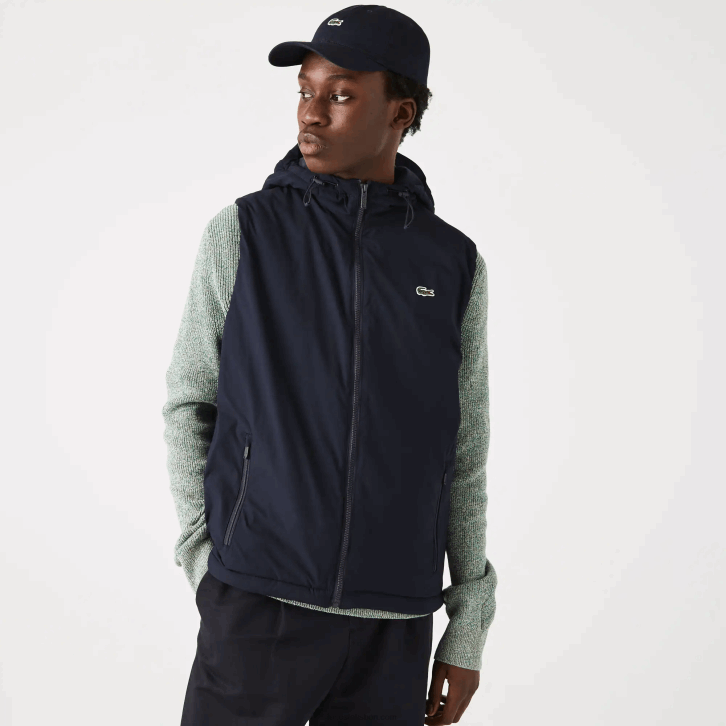homens Lacoste bege branco a8m trincheira de verificação 3 em 1 Heritage 08D01290