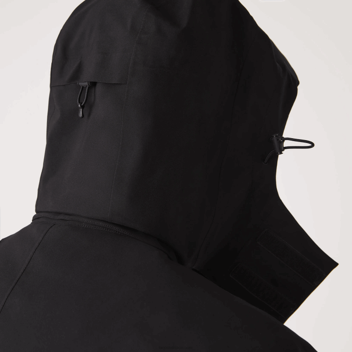 homens Lacoste preto 031 parka impermeável com capuz removível na altura do joelho 08D01273