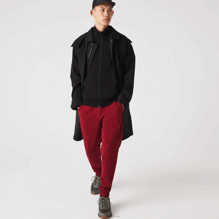 homens Lacoste preto 031 parka impermeável com capuz removível na altura do joelho 08D01273