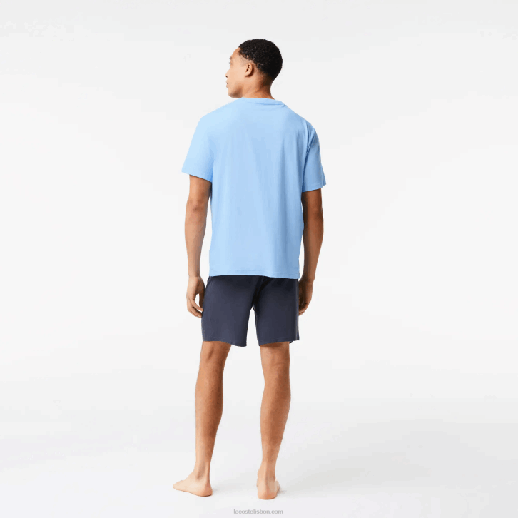 homens Lacoste azul caqui verde cinza escuro 8z0 conjunto de pijama curto de veludo logo 08D01622