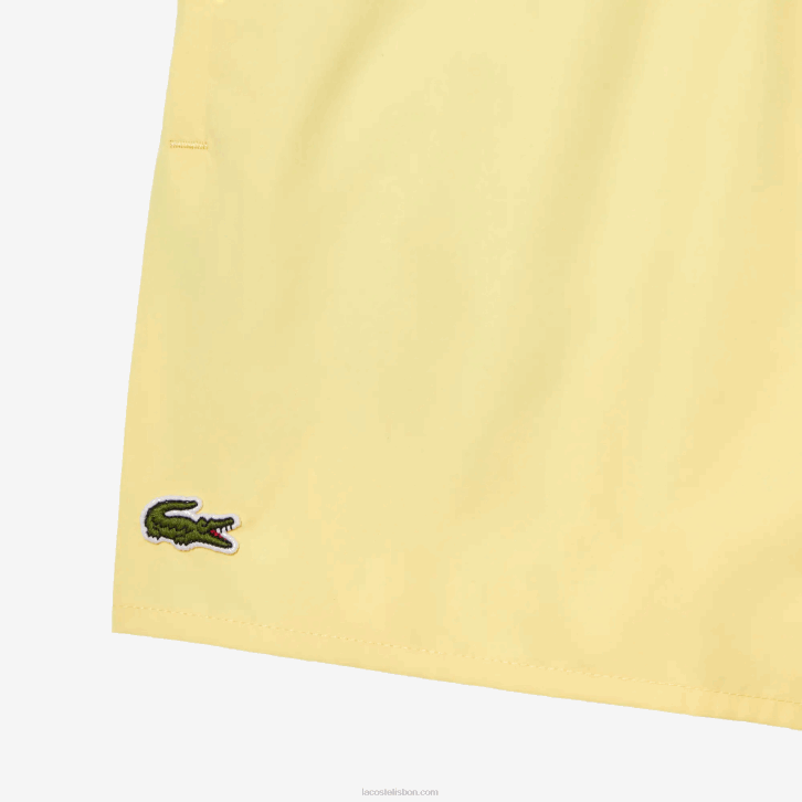 homens Lacoste amarelo verde 7sh calções de banho leves de secagem rápida 08D0539
