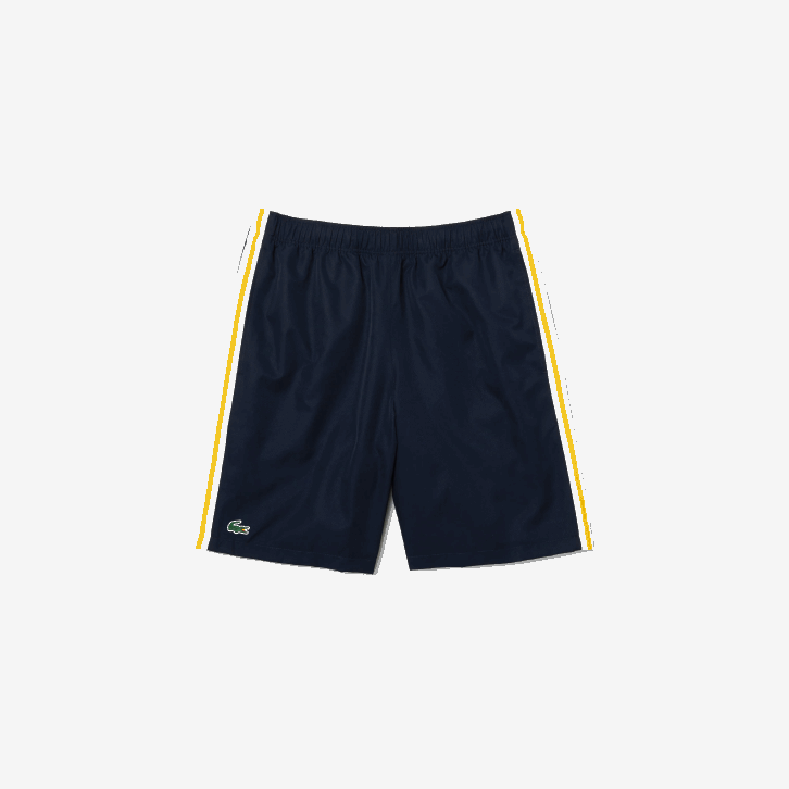 homens Lacoste apk azul marinho amarelo branco shorts leves de bandas de contraste esportivo 08D01363