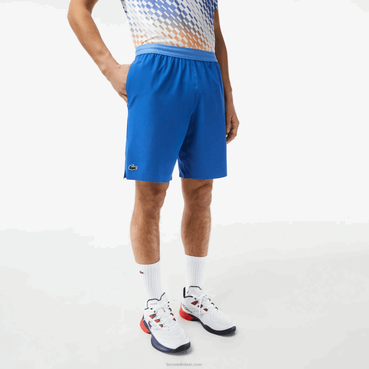 homens Lacoste azul kxb bermuda tênis x novak djokovic 08D0409