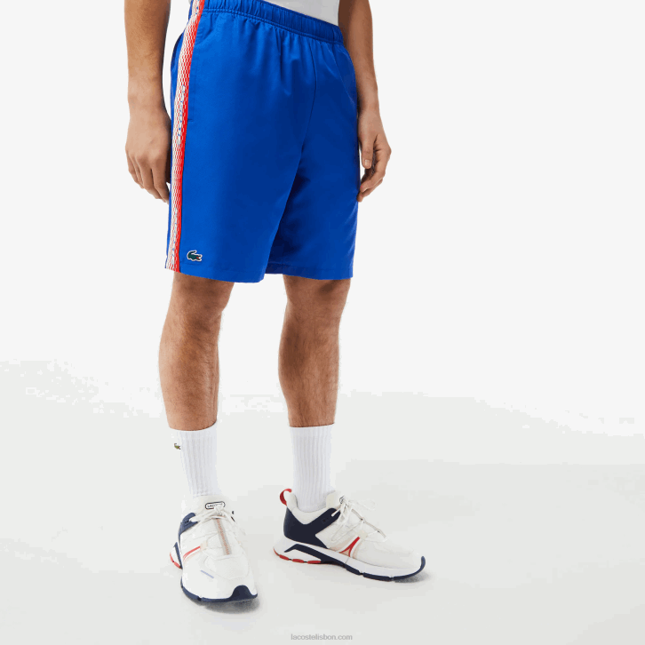 homens Lacoste azul kxb shorts de tênis de poliéster reciclado 08D018