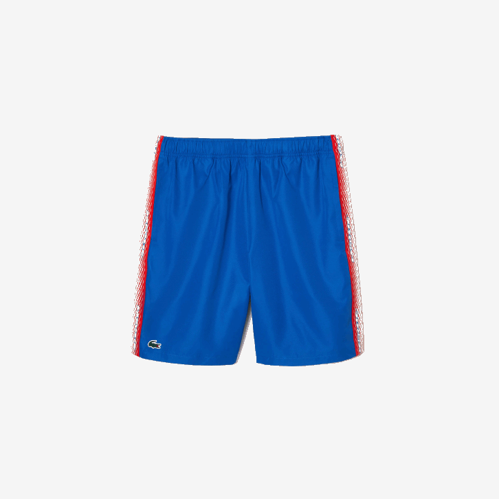 homens Lacoste azul kxb shorts de tênis de poliéster reciclado 08D018