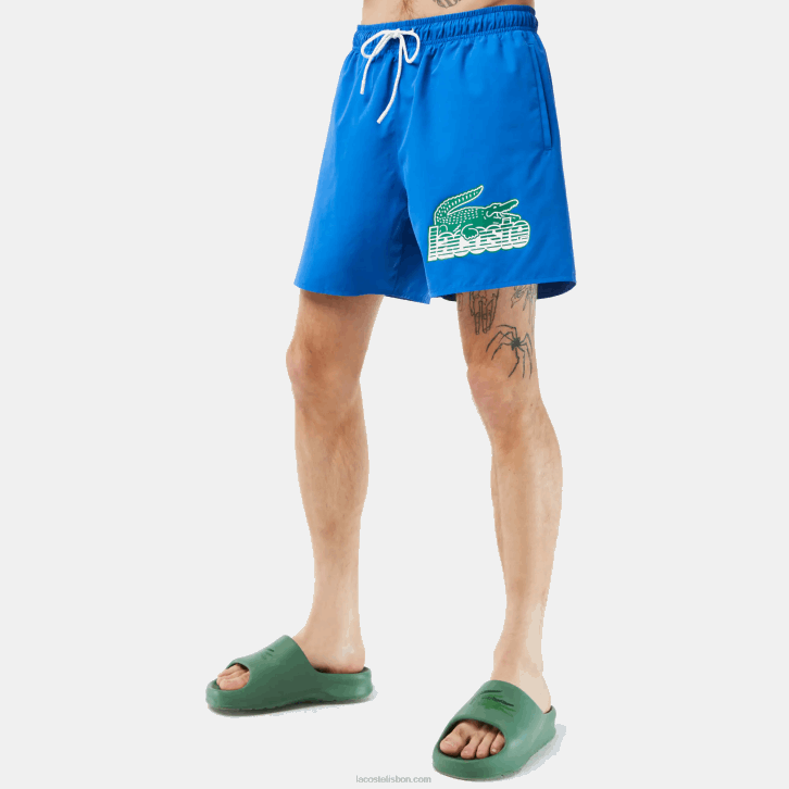 homens Lacoste azul kxb sunga de secagem rápida com bolsa de viagem 08D0518