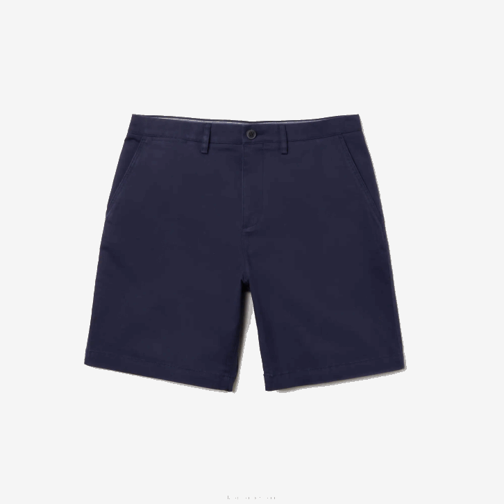 homens Lacoste azul marinho 166 bermuda de gabardine de algodão regular fit 08D01619