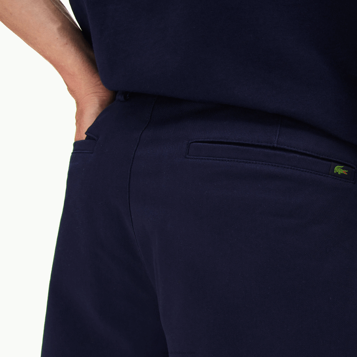 homens Lacoste azul marinho 166 bermuda de gabardine de algodão regular fit 08D01619