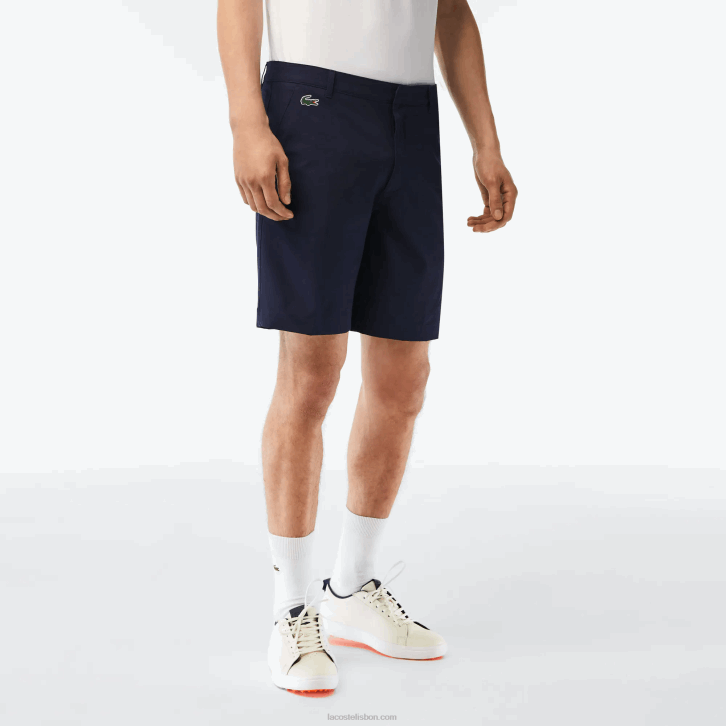 homens Lacoste azul marinho 166 calções de golfe elásticos leves desportivos 08D0443