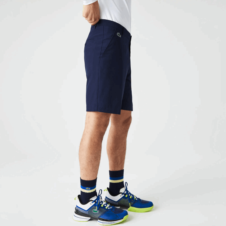 homens Lacoste azul marinho 166 calções de golfe elásticos leves desportivos 08D0443