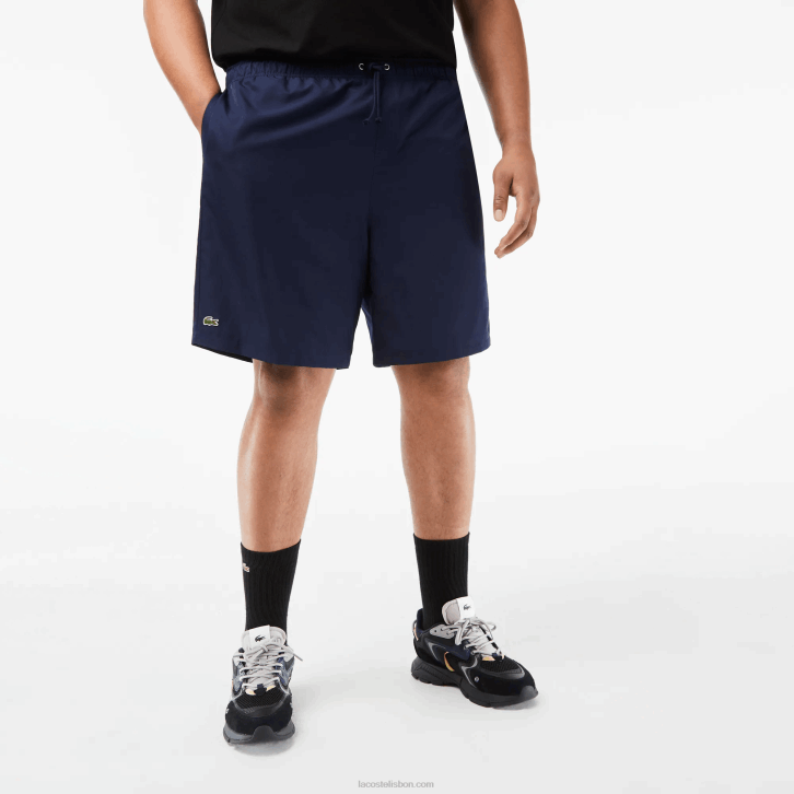homens Lacoste azul marinho 166 short esportivo forrado em jérsei de ajuste relaxado - plus size - grande 08D01447