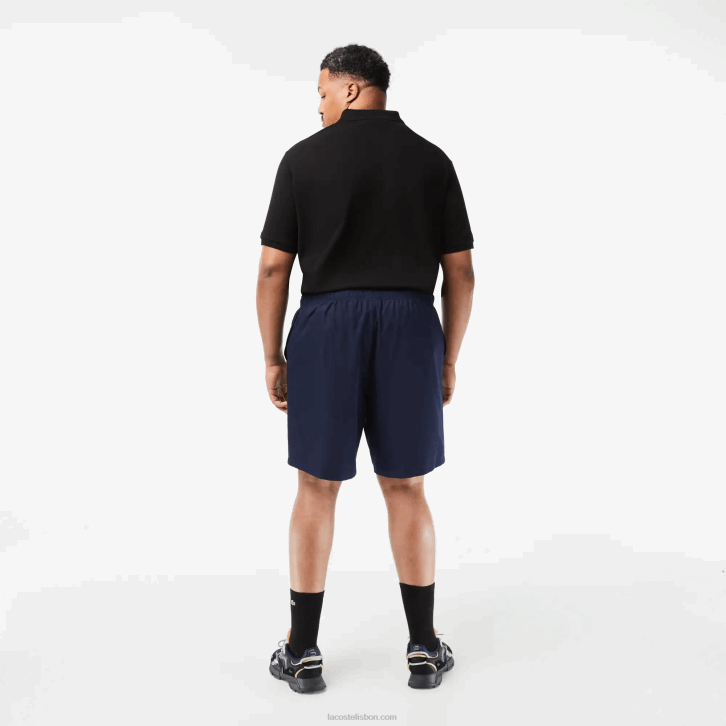 homens Lacoste azul marinho 166 short esportivo forrado em jérsei de ajuste relaxado - plus size - grande 08D01447