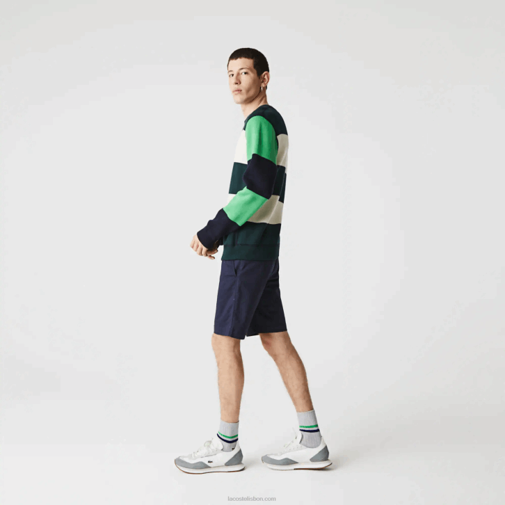 homens Lacoste azul marinho 166 shorts de gabardine elásticos slim fit 08D0554
