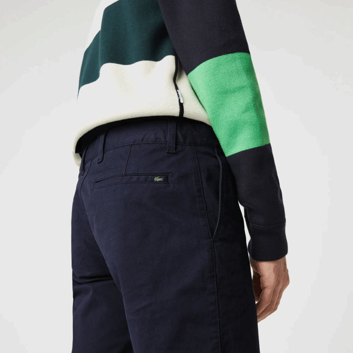 homens Lacoste azul marinho 166 shorts de gabardine elásticos slim fit 08D0554