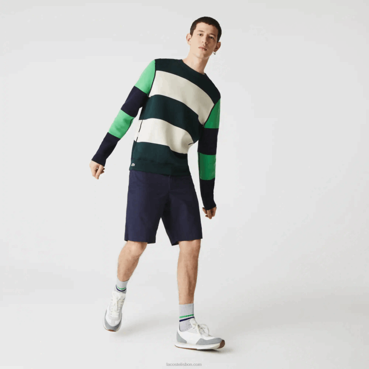 homens Lacoste azul marinho 166 shorts de gabardine elásticos slim fit 08D0554