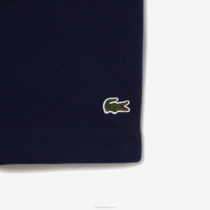 homens Lacoste azul marinho 166 shorts de lã de algodão escovado orgânico 08D0417