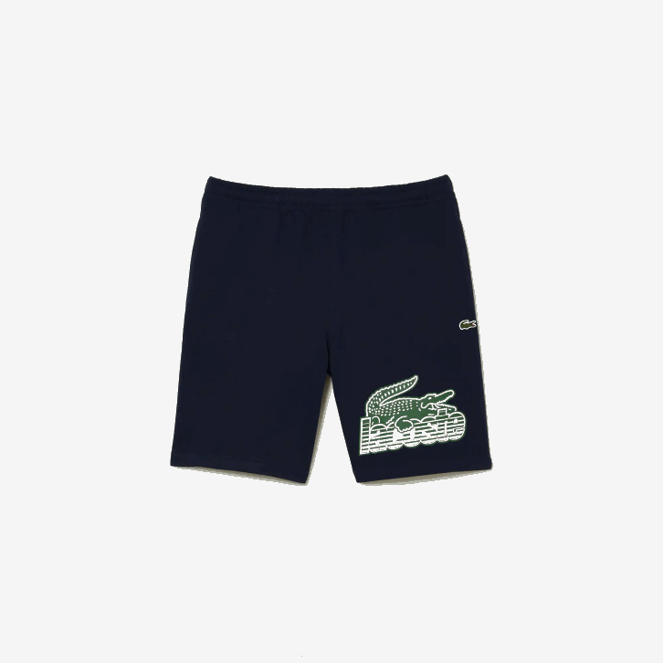 homens Lacoste azul marinho 166 shorts de lã de algodão não escovado 08D0430