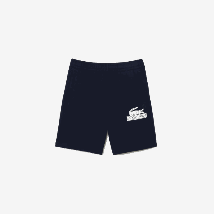 homens Lacoste azul marinho 166 shorts de lã de algodão orgânico não escovado 08D0487