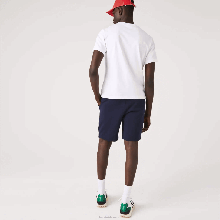 homens Lacoste azul marinho 166 shorts de lã de tênis esportivo 08D01338