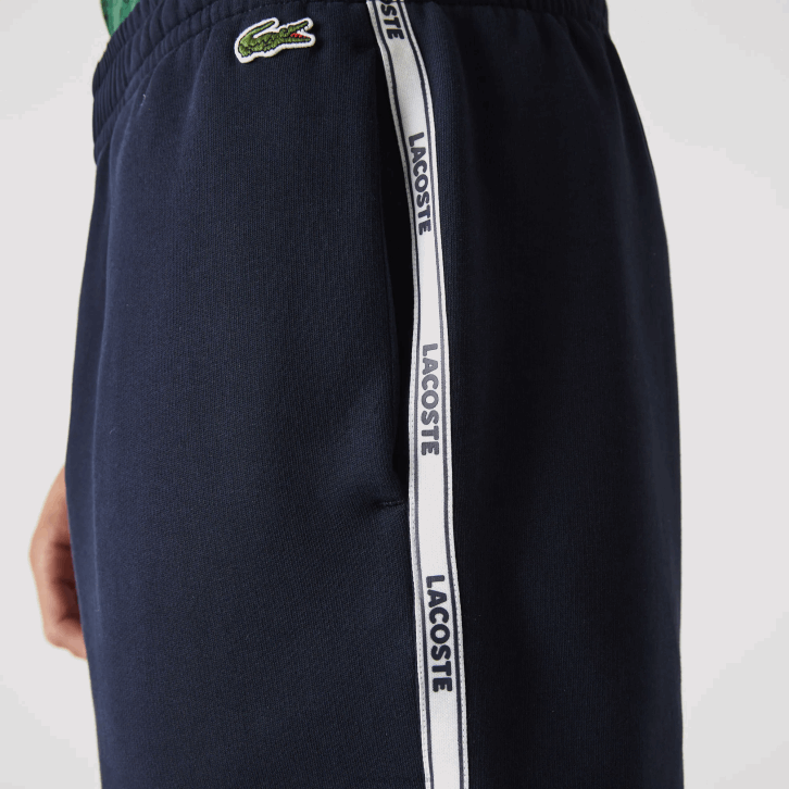 homens Lacoste azul marinho 166 shorts de mistura de lã de algodão com bandas de marca 08D01538