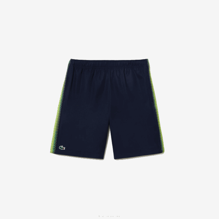 homens Lacoste azul marinho 166 shorts de tênis de poliéster reciclado 08D017