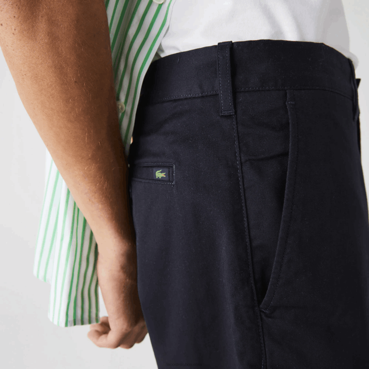 homens Lacoste azul marinho hde bermudas de algodão orgânico elástico regular fit 08D0436