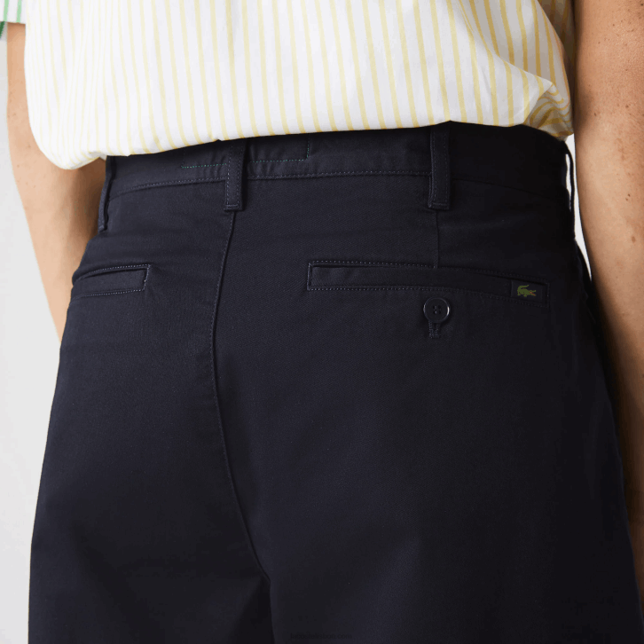 homens Lacoste azul marinho hde bermudas de algodão orgânico elástico regular fit 08D0436