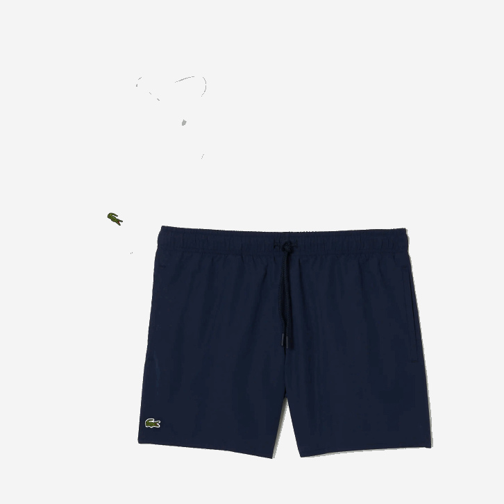 homens Lacoste azul marinho verde 802 calções de banho leves de secagem rápida 08D0536