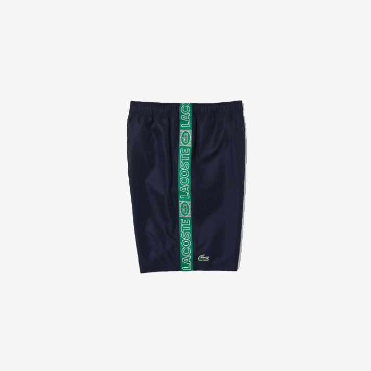 homens Lacoste azul marinho verde mr0 shorts de bandas laterais de marca esportiva 08D01506